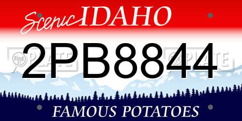 2PB8844 Idaho License Plate