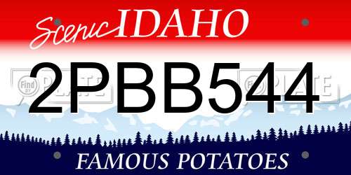 2PBB544 Idaho License Plate