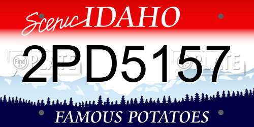 2PD5157 Idaho License Plate