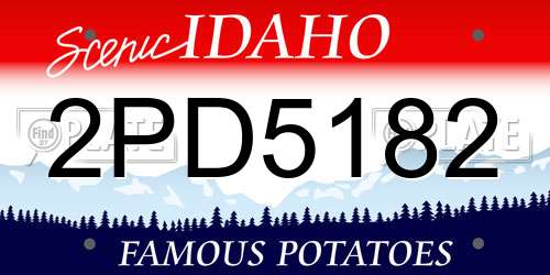 2PD5182 Idaho License Plate