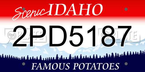 2PD5187 Idaho License Plate