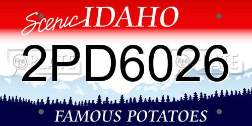 2PD6026 Idaho License Plate