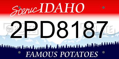 2PD8187 Idaho License Plate