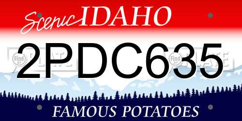 2PDC635 Idaho License Plate