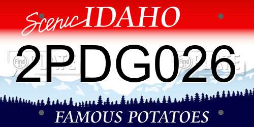 2PDG026 Idaho License Plate