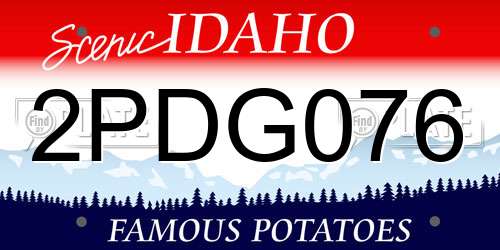 2PDG076 Idaho License Plate