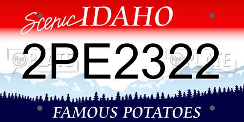 2PE2322 Idaho License Plate