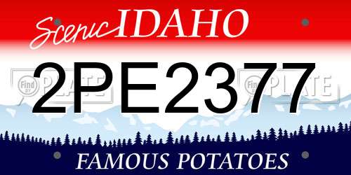 2PE2377 Idaho License Plate