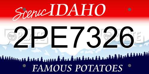 2PE7326 Idaho License Plate