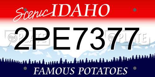 2PE7377 Idaho License Plate