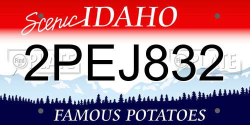 2PEJ832 Idaho License Plate