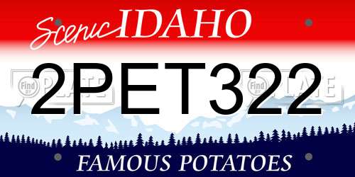 2PET322 Idaho License Plate