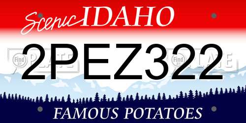 2PEZ322 Idaho License Plate