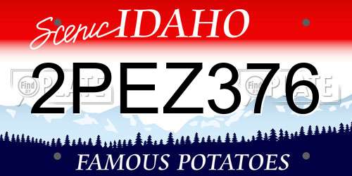 2PEZ376 Idaho License Plate
