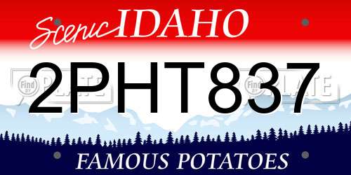 2PHT837 Idaho License Plate
