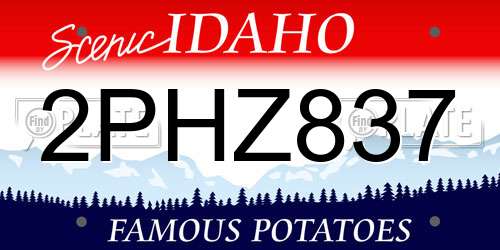 2PHZ837 Idaho License Plate