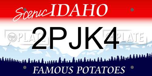 2PJK4 Idaho License Plate