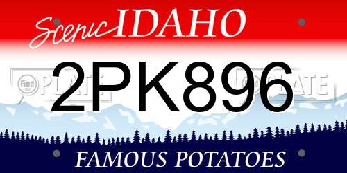 2PK896 Idaho License Plate