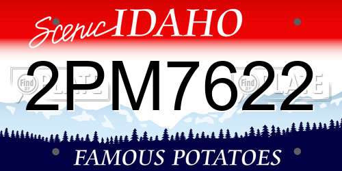 2PM7622 Idaho License Plate