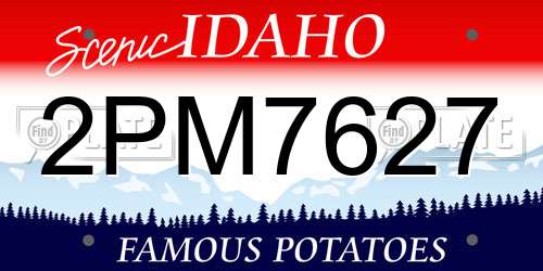 2PM7627 Idaho License Plate
