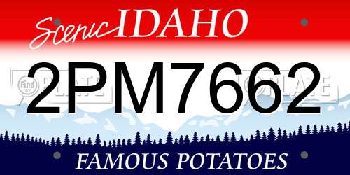 2PM7662 Idaho License Plate