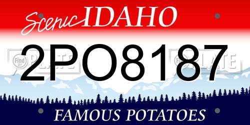 2PO8187 Idaho License Plate