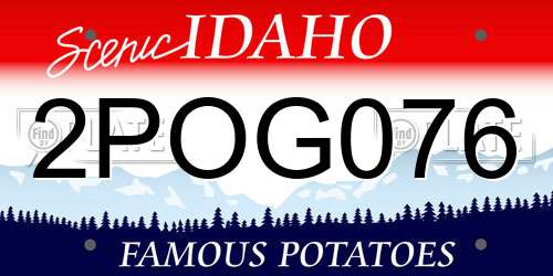 2POG076 Idaho License Plate