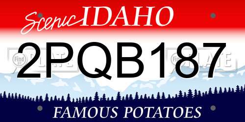 2PQB187 Idaho License Plate
