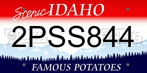 2PSS844 Idaho License Plate