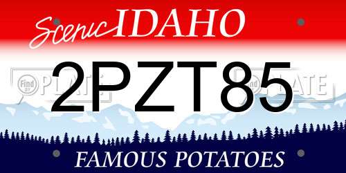 2PZT85 Idaho License Plate