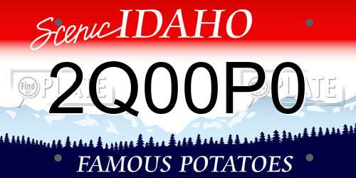 2Q00P0 Idaho License Plate