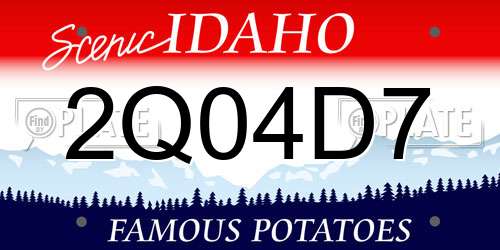 2Q04D7 Idaho License Plate