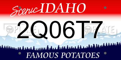 2Q06T7 Idaho License Plate