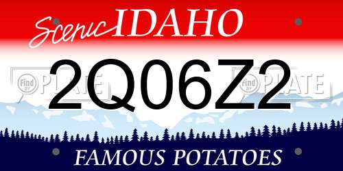 2Q06Z2 Idaho License Plate
