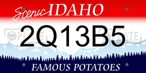 2Q13B5 Idaho License Plate