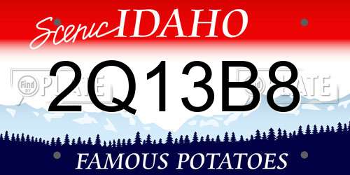 2Q13B8 Idaho License Plate