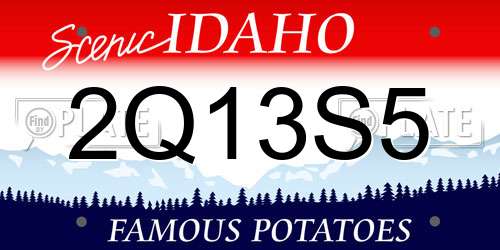 2Q13S5 Idaho License Plate