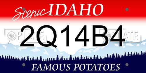 2Q14B4 Idaho License Plate
