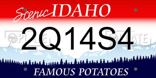 2Q14S4 Idaho License Plate