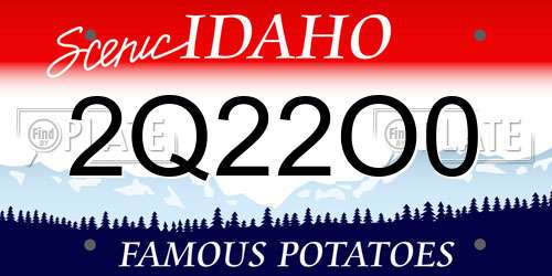 2Q22O0 Idaho License Plate