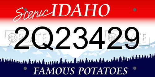 2Q23429 Idaho License Plate