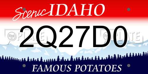 2Q27D0 Idaho License Plate