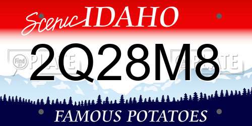 2Q28M8 Idaho License Plate