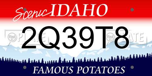 2Q39T8 Idaho License Plate