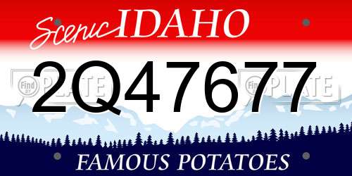 2Q47677 Idaho License Plate