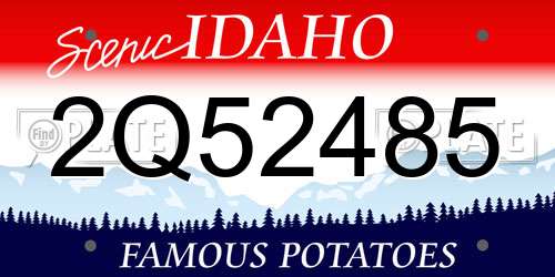 2Q52485 Idaho License Plate