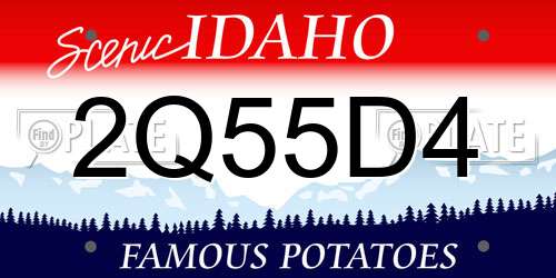 2Q55D4 Idaho License Plate