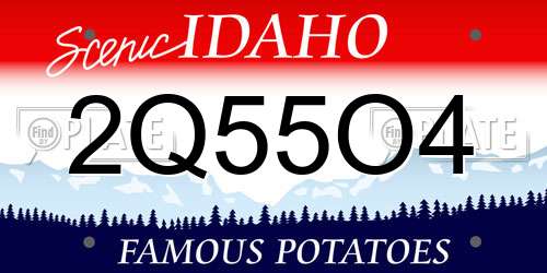 2Q55O4 Idaho License Plate
