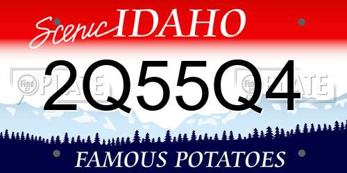 2Q55Q4 Idaho License Plate