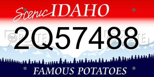 2Q57488 Idaho License Plate